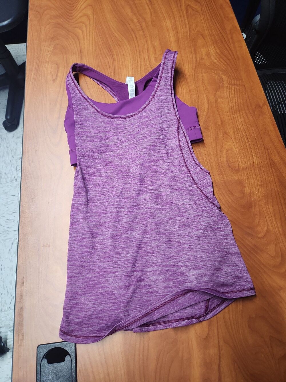 Lululemon Purple Tank Top & Sports Bra Combination Size 4